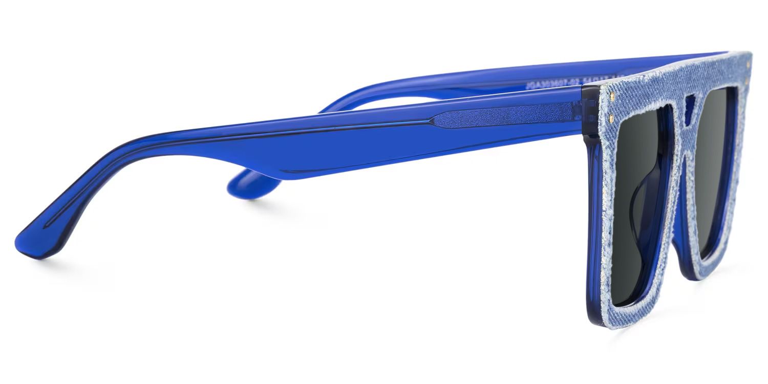 Rubin Square Style Denim Blue Frame Sunglasses | ZEELOOL2