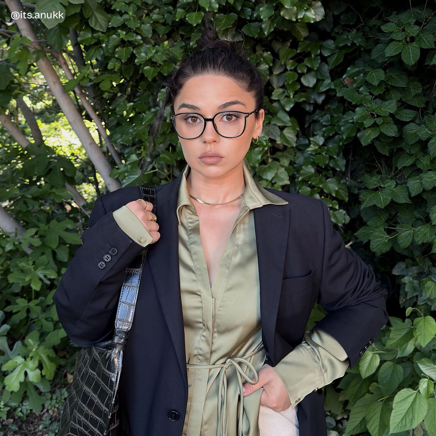 Rodz Square Dark-Green Frame Glasses | ZEELOOL5