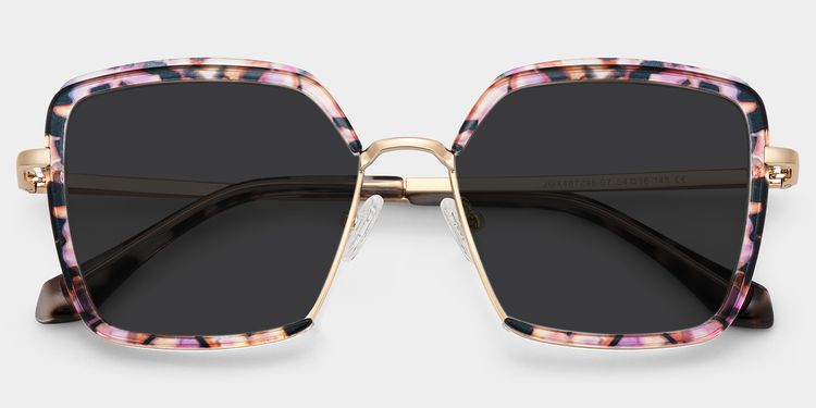 Cordaro Purple-Floral Square Sunglasses