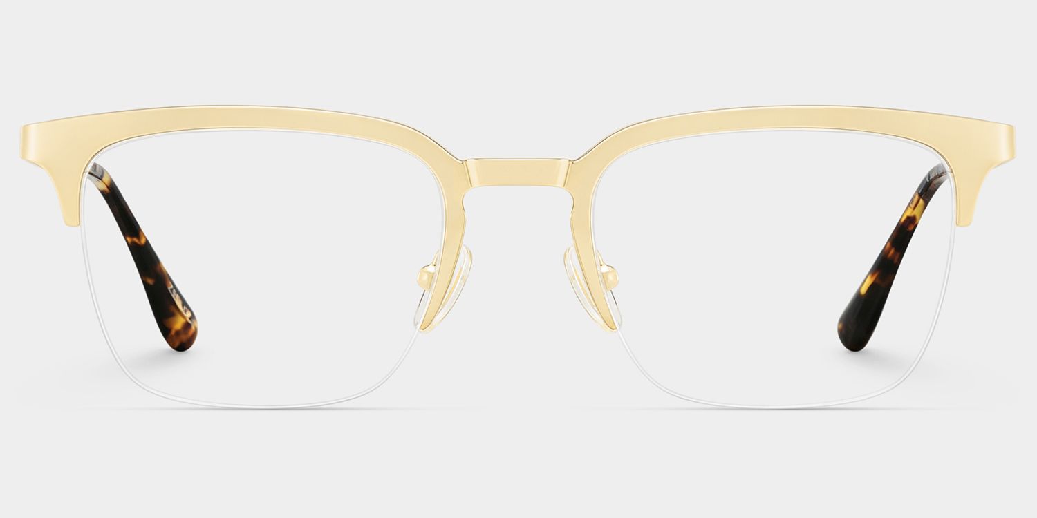 Peyton Gold Browline Frame Glasses for Men | ZEELOOL1