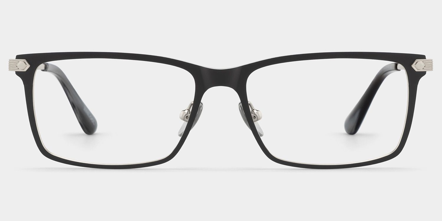 Alexander Black Thin Rectangle Glasses for Men | ZEELOOL1