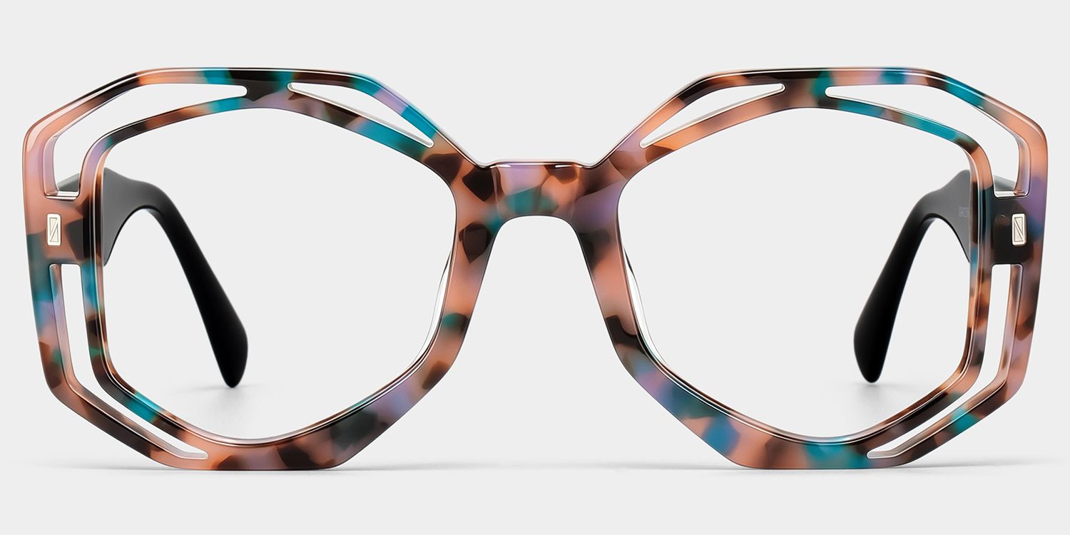 Bobbie Geometric Pink-Tortoise Eyeglass Frames | ZEELOOL1