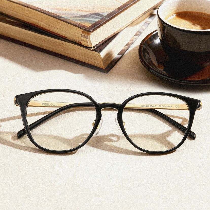 Amanda Black Round Glasses