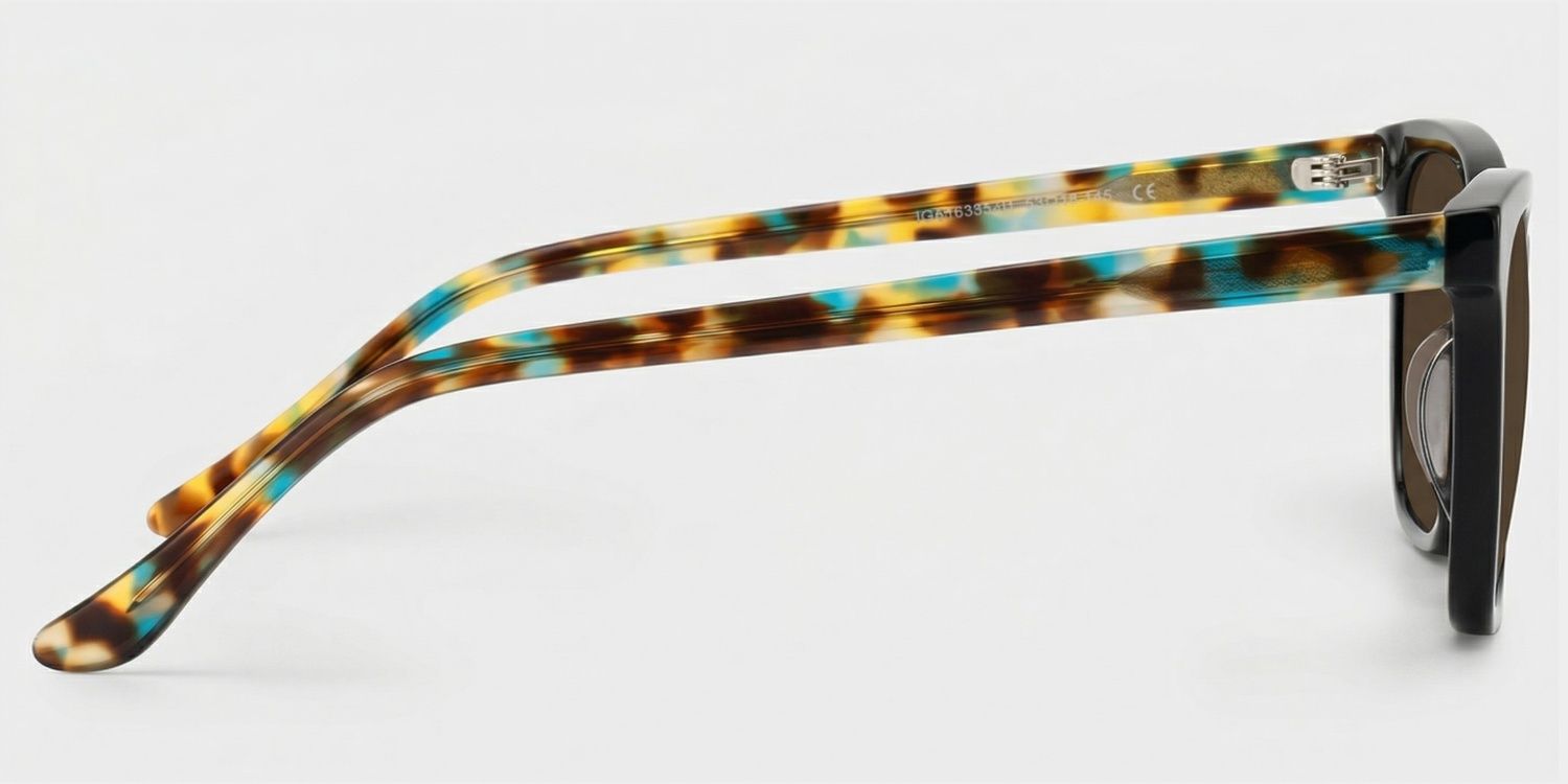 Faith Black Rectangle Polarized Sunglasses for Driving | ZEELOOL3