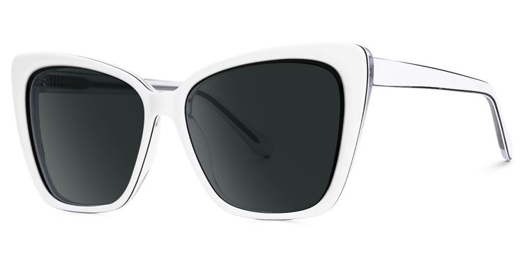 Shanell White-Black Butterfly Sunglasses