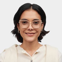 Leila Beige Butterfly Glasses0