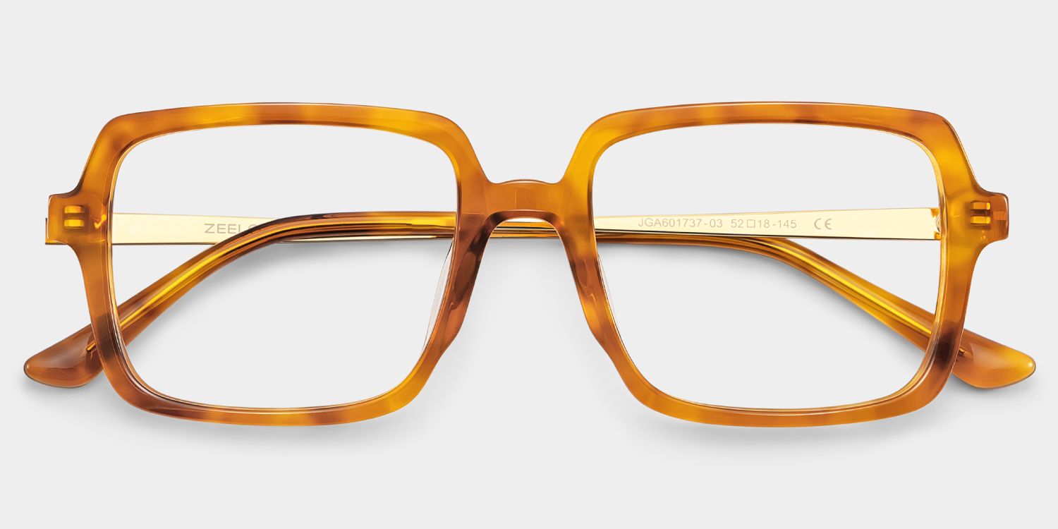 Beatrice Rectangle Yellow Frame Eyeglasses for Women| ZEELOOL4