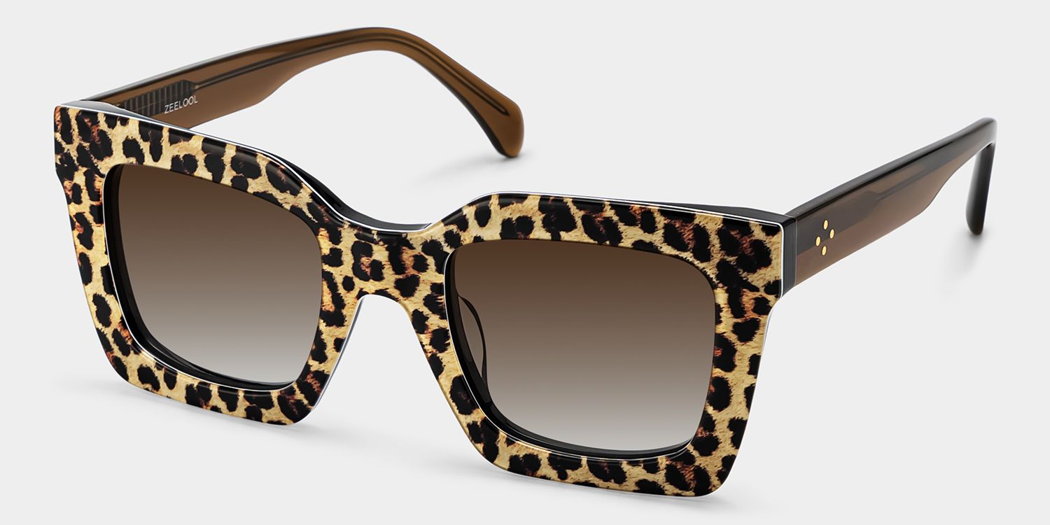 Megan Square Leopard Print Sunglasses for Women & Men | ZEELOOL2