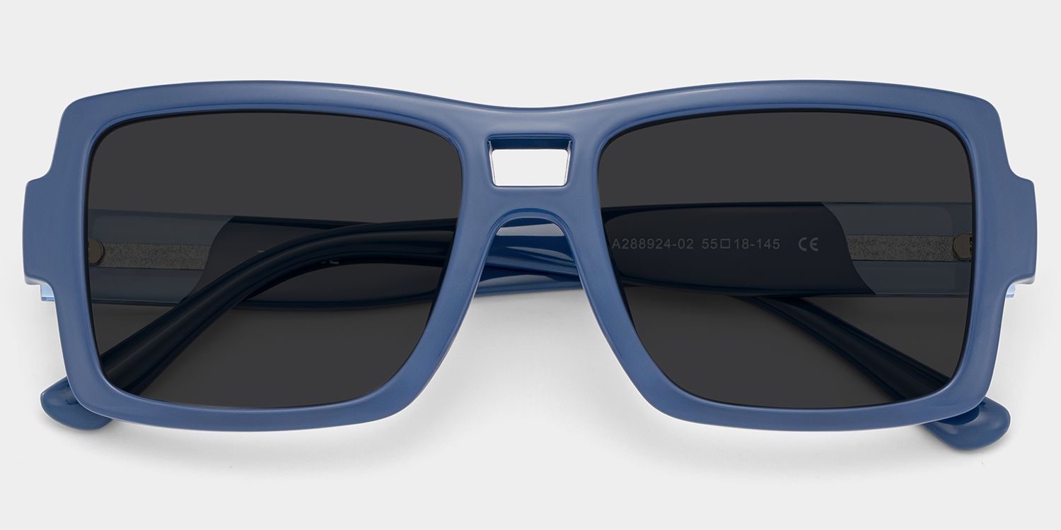 Nora Aviator Style Blue Frame Sunglasses | ZEELOOL1
