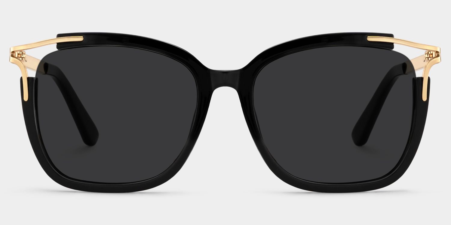 Sidibe Black Square Polarized Sunglasses for Driving | ZEELOOL0