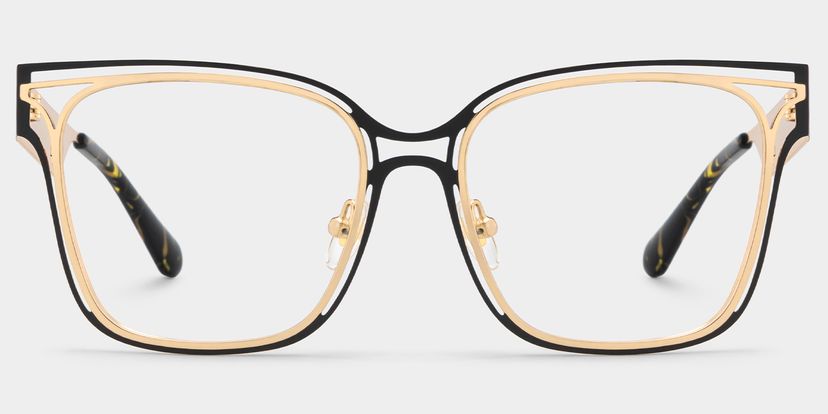 Dacarine Black Gold Square Glasses