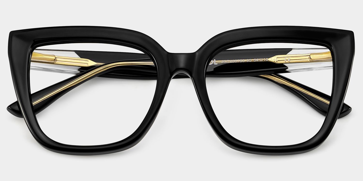 Mirta Square Black Glasses | Zeelool Glasses1
