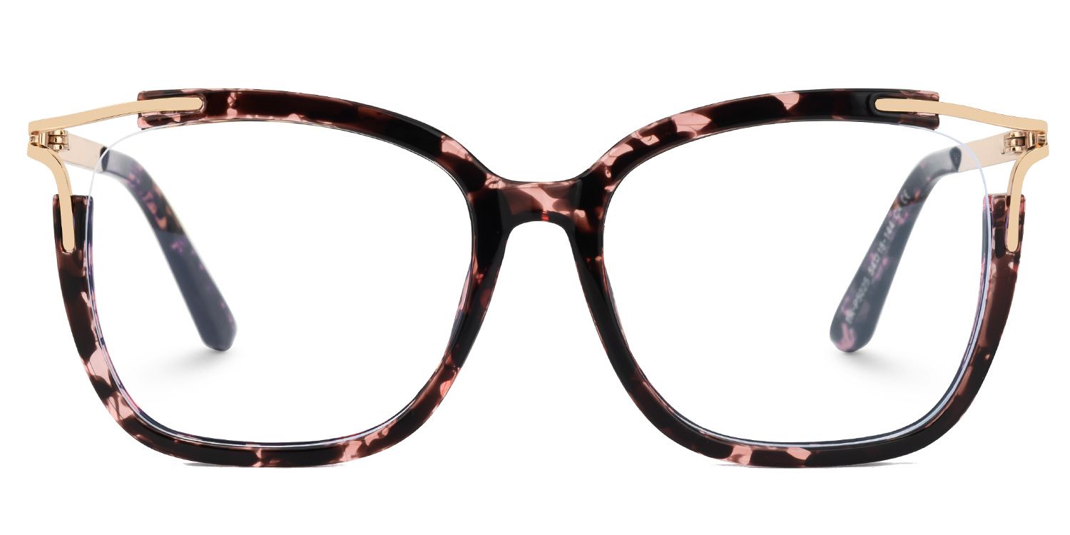 Sidibe Square Tortoise Spring Hinges Frame Glasses | ZEELOOL0