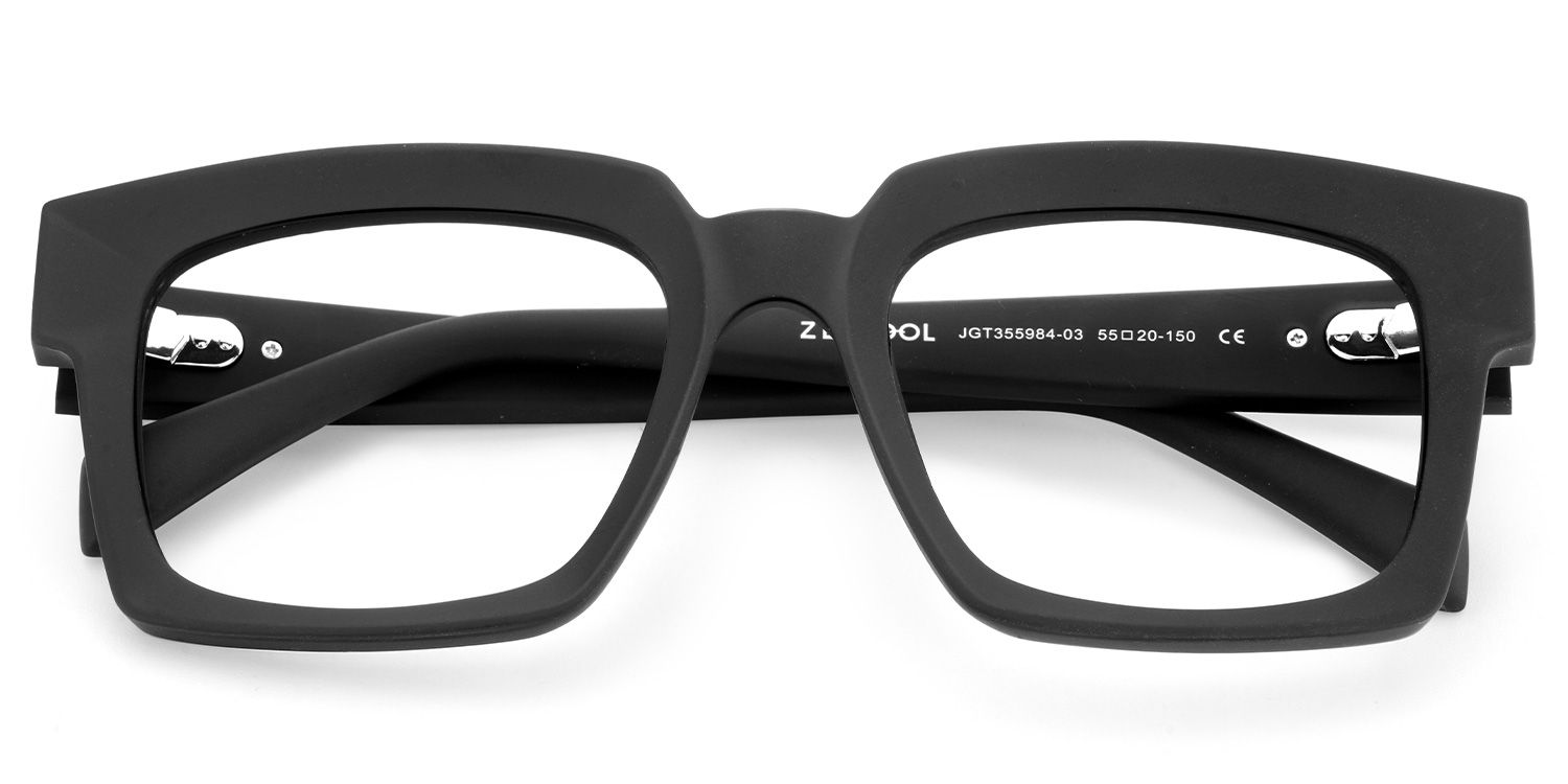 Amadeo TR90 Rectangle Black Frame Glasses | Zeelool2