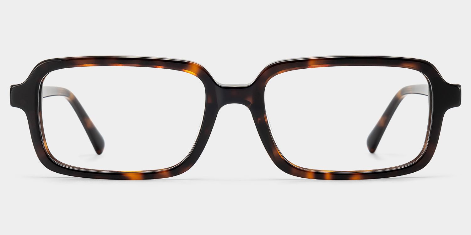 Danielle Matte Brown Tortoise Rectangle Glasses | ZEELOOL1