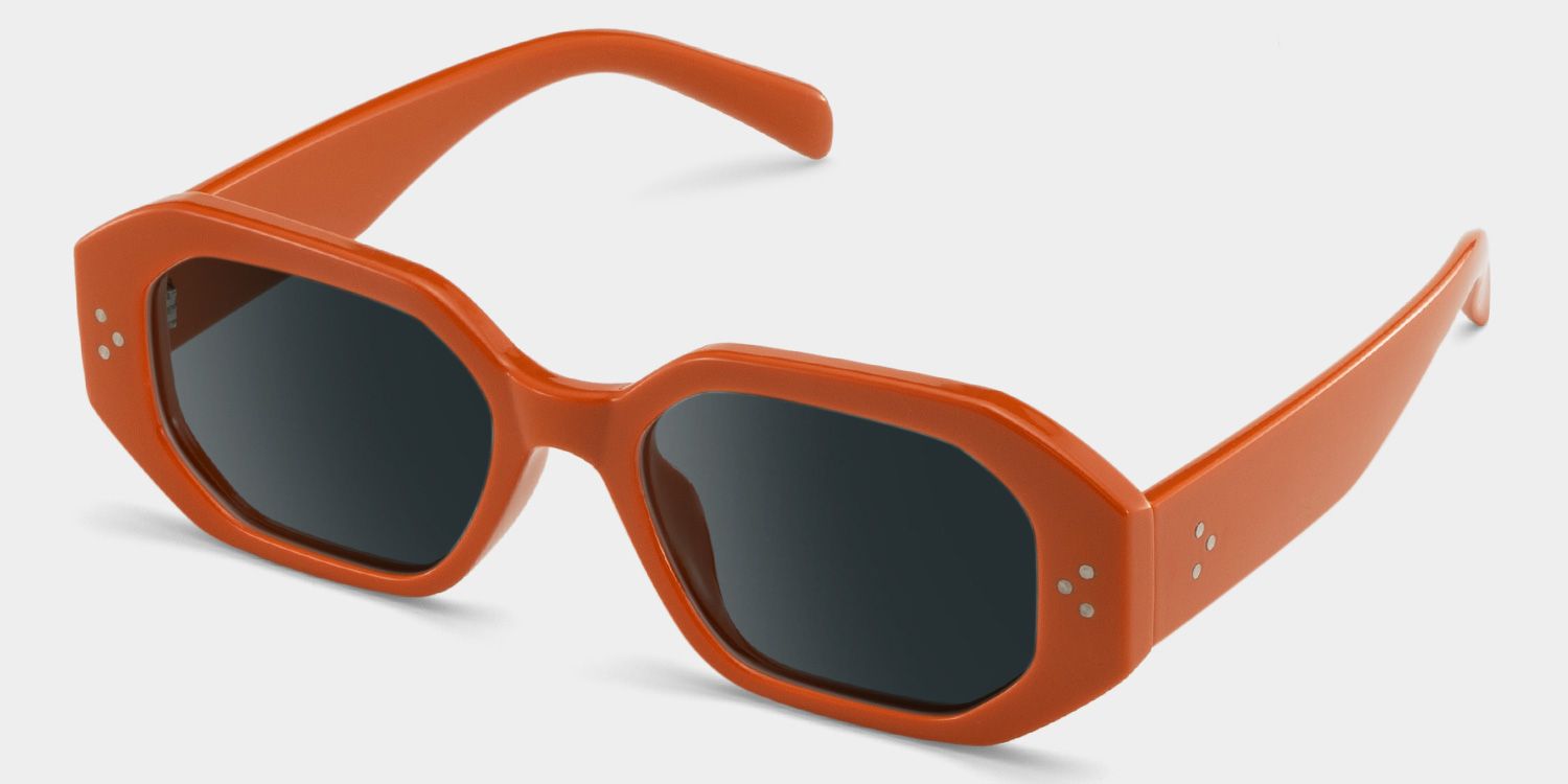 Soleil Rectangle Orange Prescription Sunglasses | ZEELOOL2