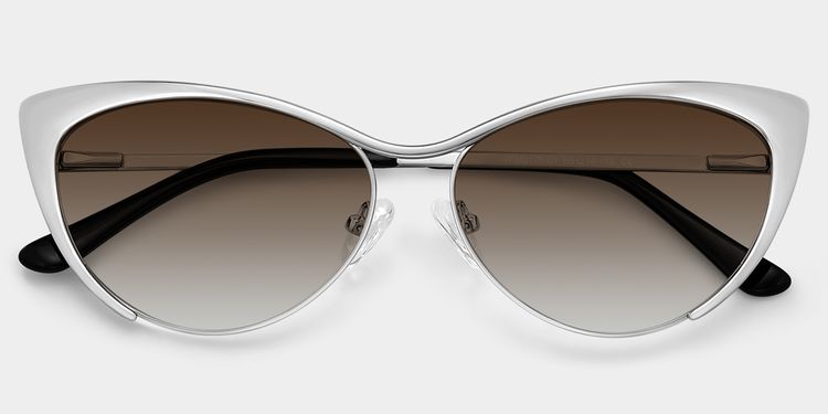Ellen Silver Cat eye Sunglasses