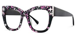 Minfia Black Pink Square Glasses3