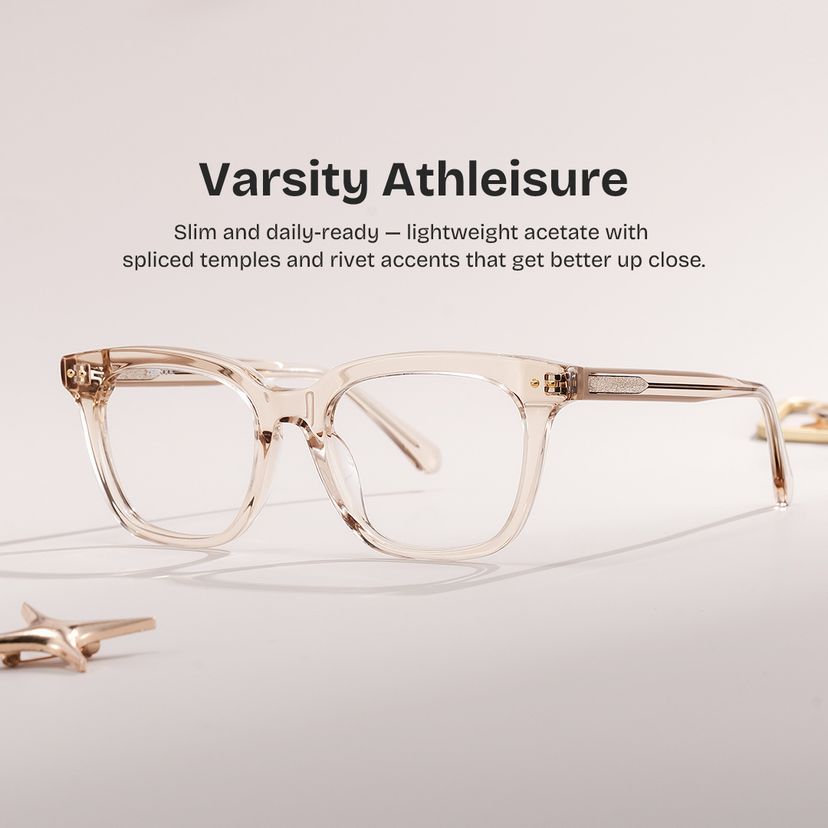 Angela Beige Square Glasses
