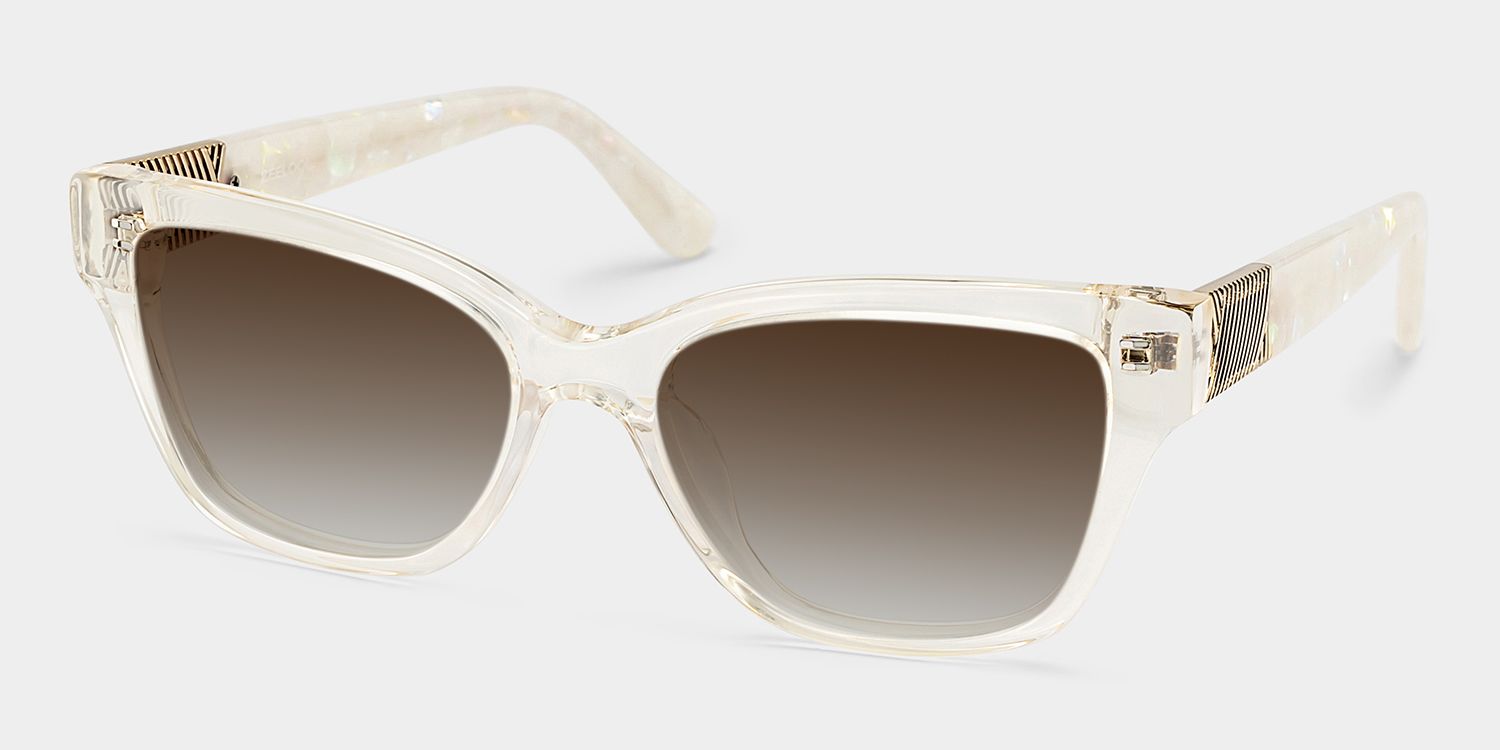 Miranda Cat Eye Clear Yellow Prescription Sunglasses | ZEELOOL4