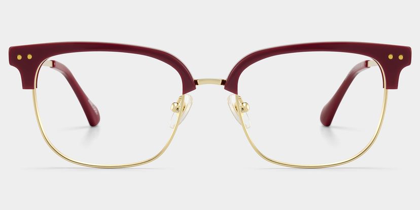 Nathan Red Browline Glasses