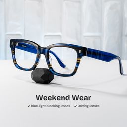 Pride Blue Square Glasses0