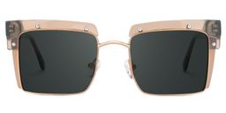 Kiana Beige Square Sunglasses0