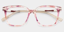 Jacqui Pink Tortoise Square Glasses1