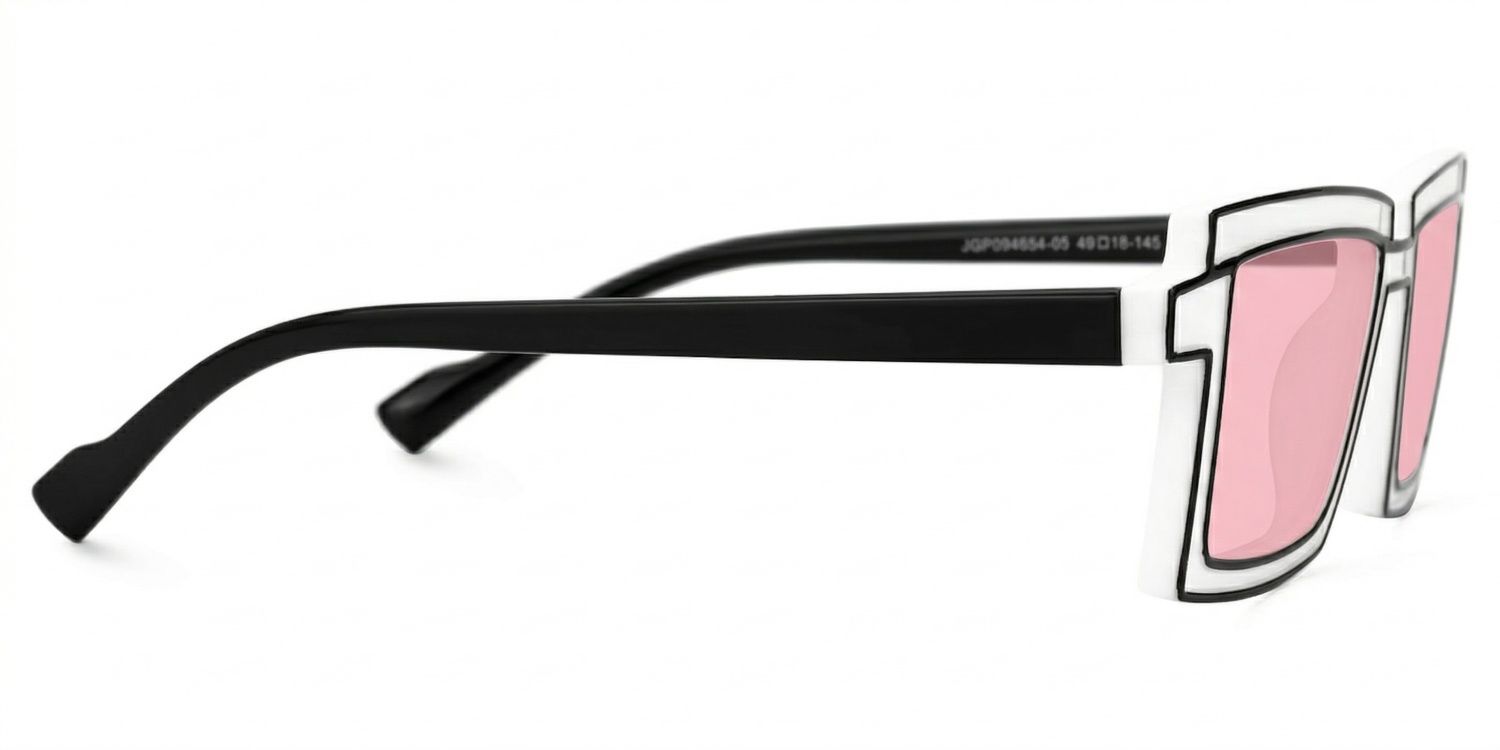 Zephyr Rectangle White Sunglasses for Women & Men | ZEELOOL2