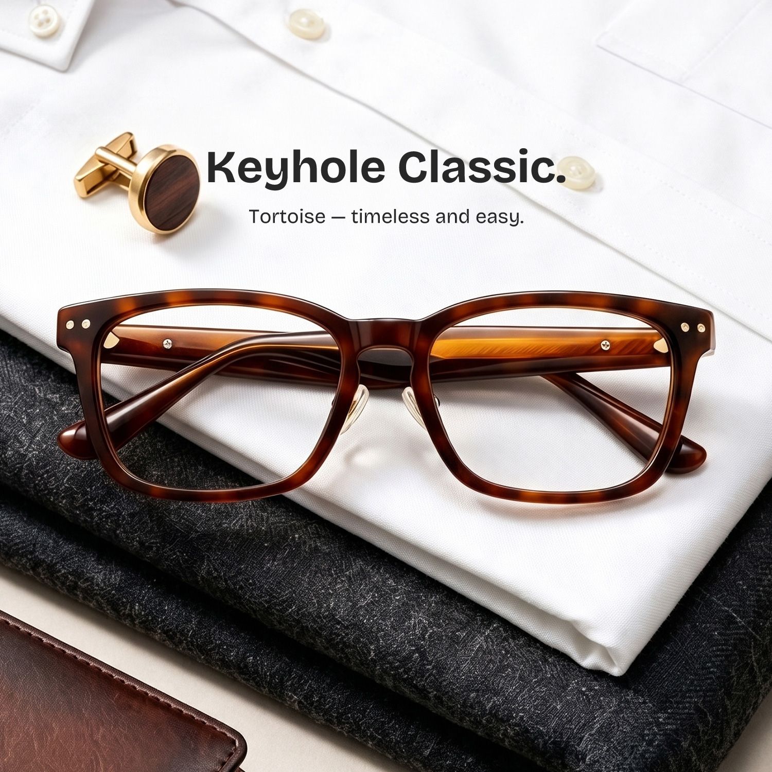 Tortoise Buzz Rectangle Frame Glasses | ZEELOOL0