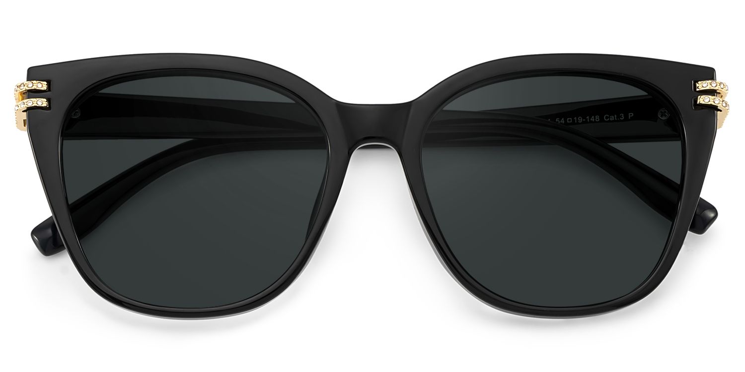 Catalina Black Square Polarized Sunglasses for Driving | ZEELOOL1