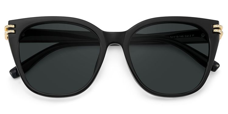Catalina Black Square Sunglasses