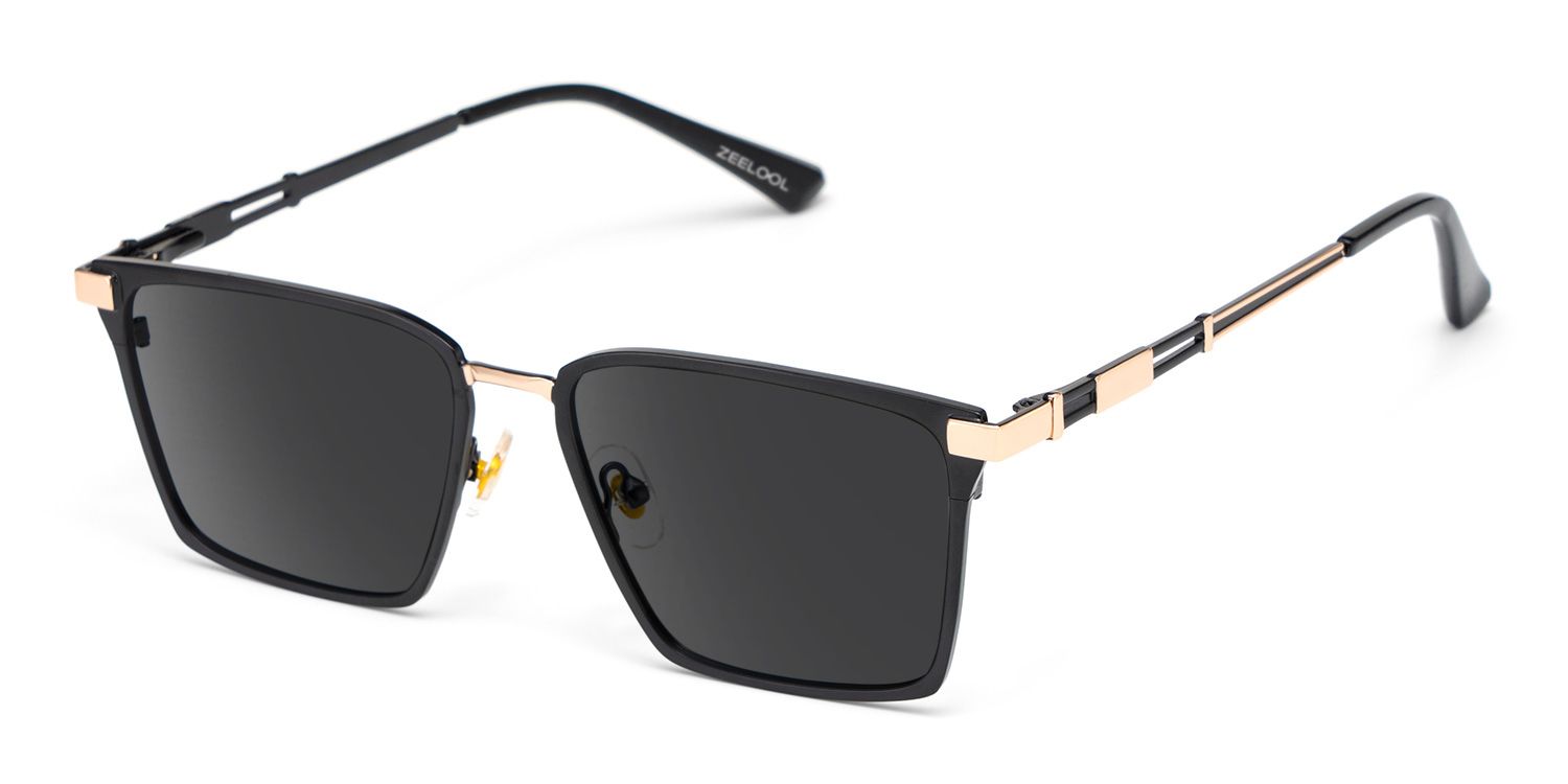 Finn Rectangle Black Prescription Sunglasses | ZEELOOL2