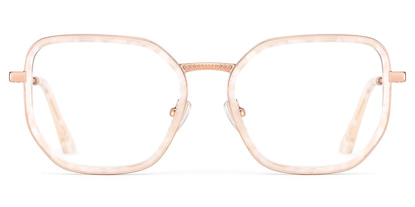 Levi Pearl White Geometric Glasses