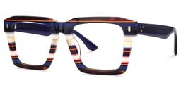 Kenish Blue White Square Glasses3
