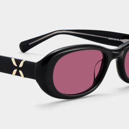 Catherine Black Oval Sunglasses4