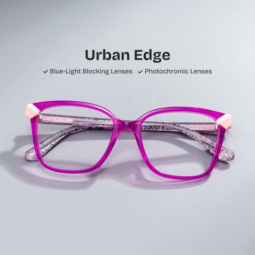 Nolan Neon Pink Square Glasses