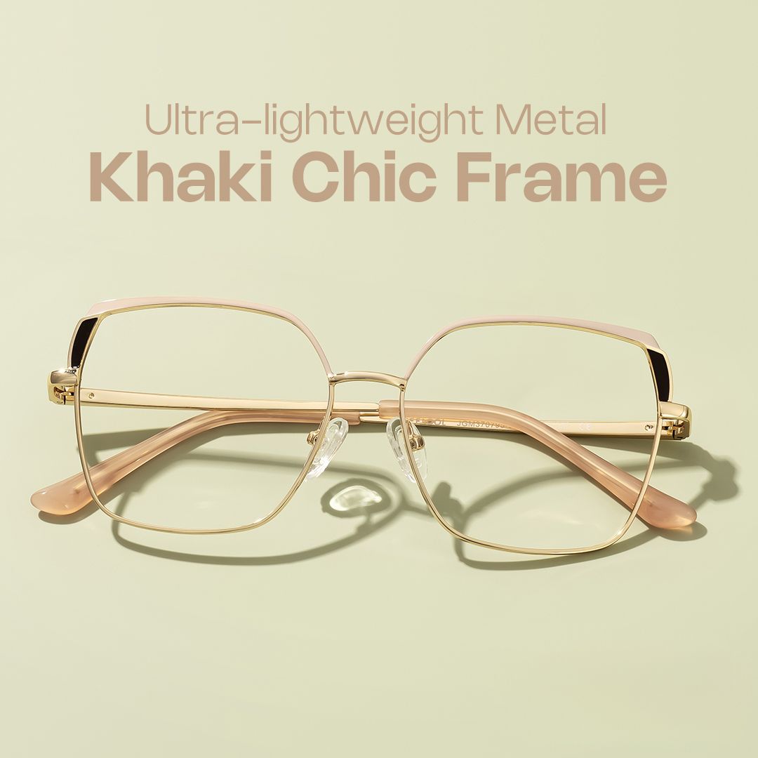 Shayla Metal Square Pink Brown Frame Glasses | Zeelool0