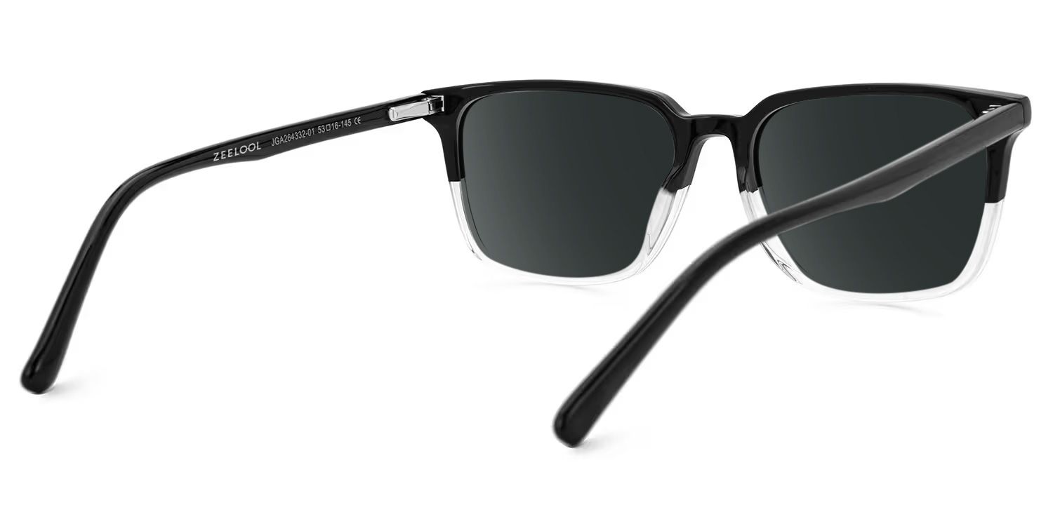Barnhill Acetate Black-Clear Frame Sunglasses | ZEELOOL3