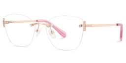 Jaxon Rose Gold Rectangle Glasses3