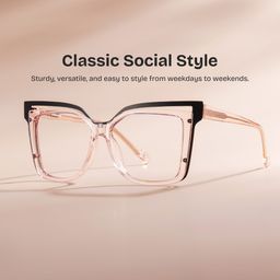 Twolla Beige Square Glasses0