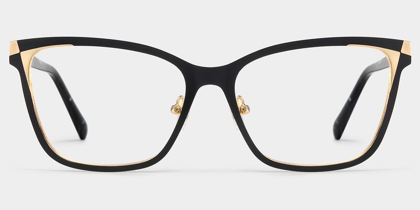 Elise Black Rectangle Glasses