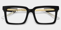 Hattie Black Rectangle Glasses2
