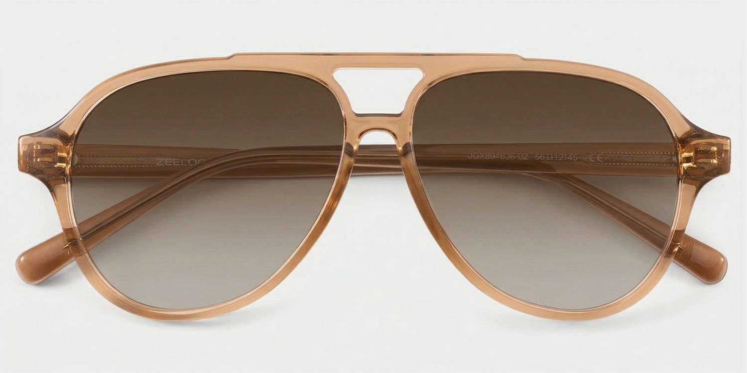 Drew Tr90 Clear Brown Aviator Frame Sunglasses | ZEELOOL1