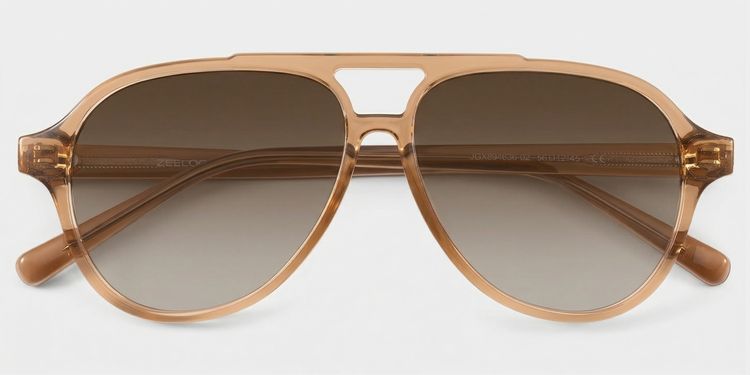 Drew Clear Brown Aviator Sunglasses