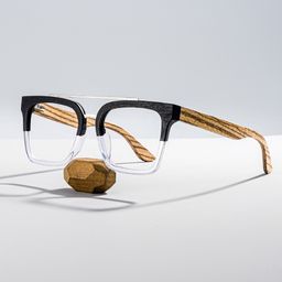 Pascal Black Clear Aviator Glasses0