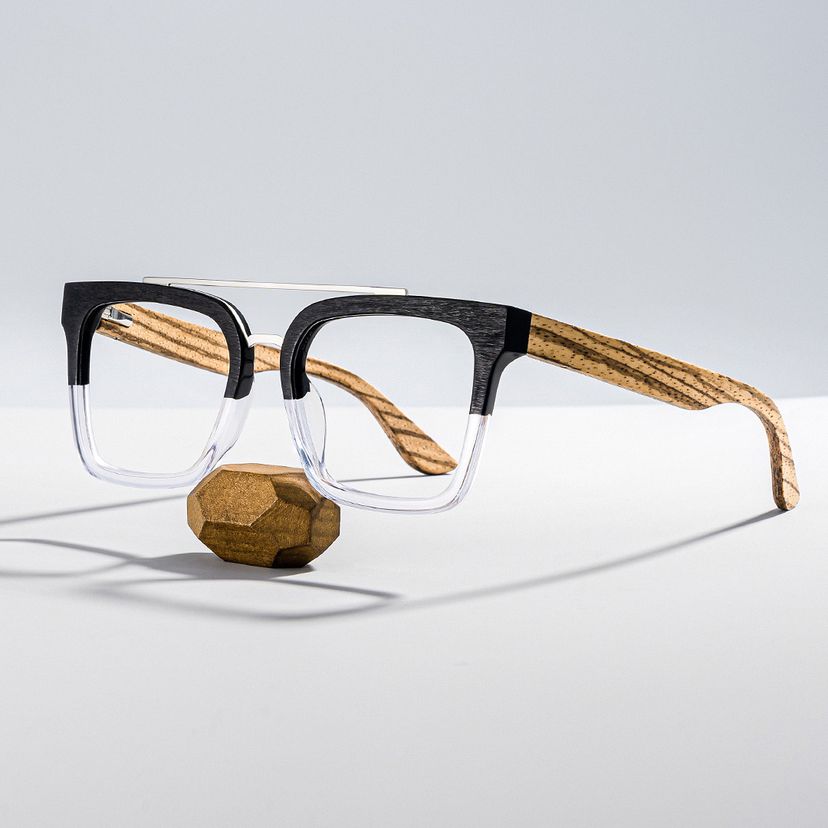 Pascal Black Clear Aviator Glasses