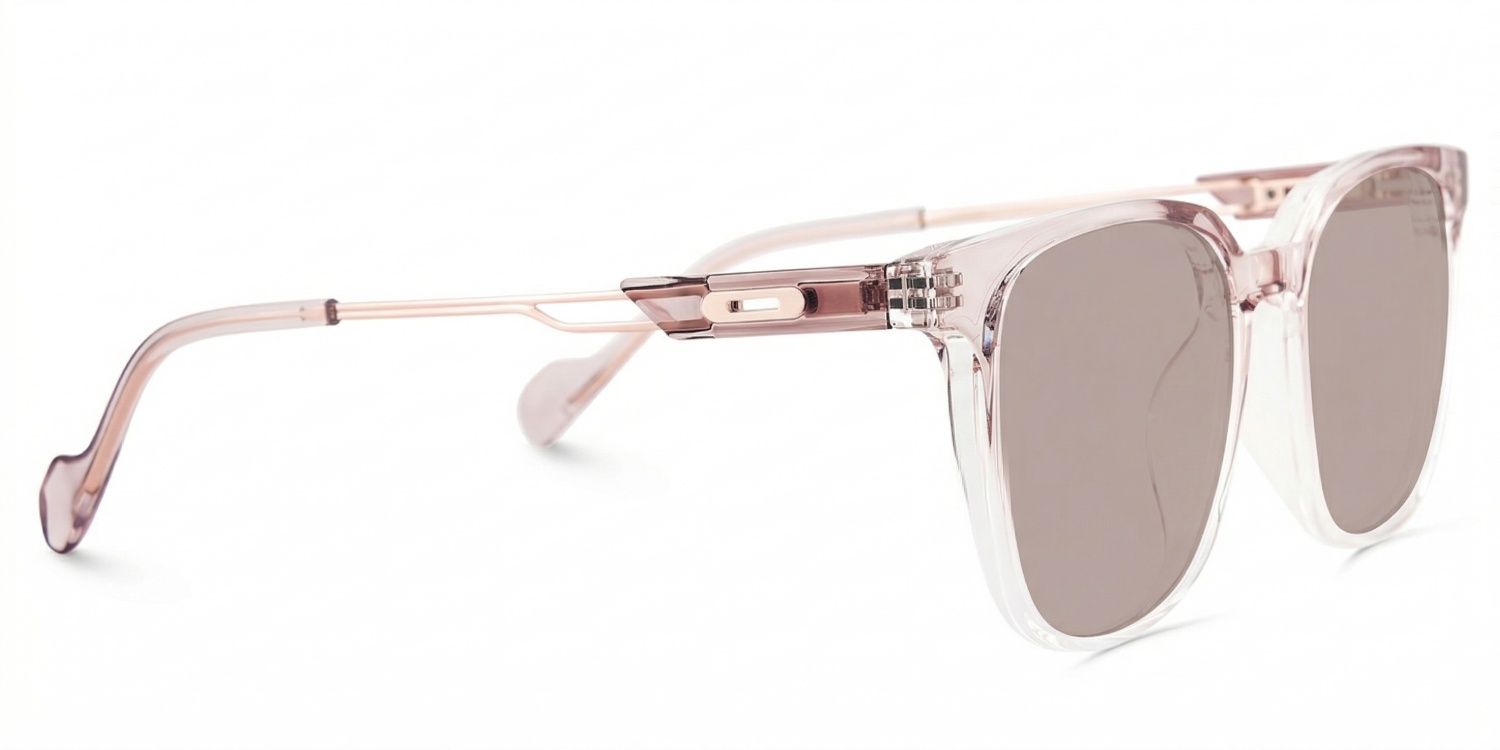 Chloe Square Pink Clear Sunglasses for Women & Men | ZEELOOL3