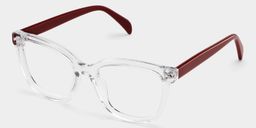 Scarlett Clear Red Square Glasses3