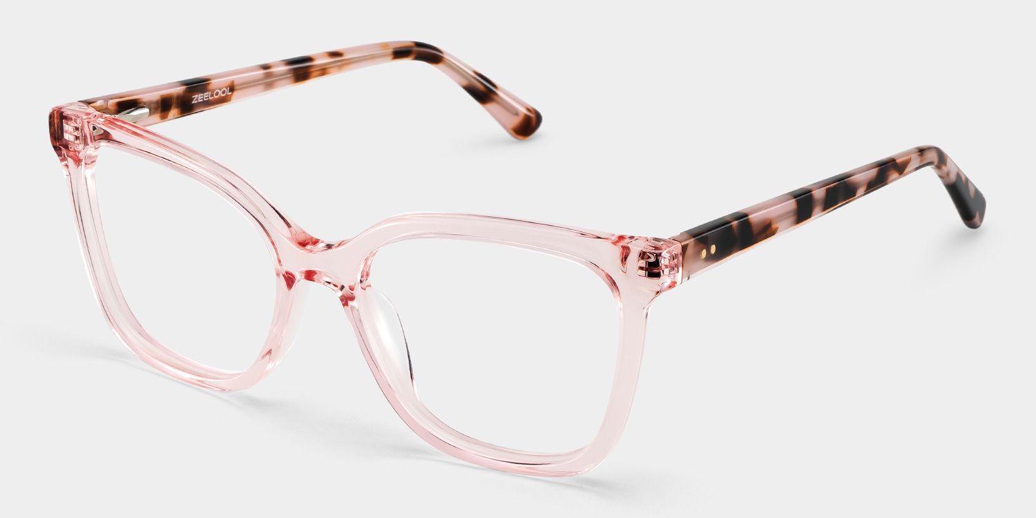 Sage Pink Frame Glasses with Rectangle Frame Online | ZEELOOL5